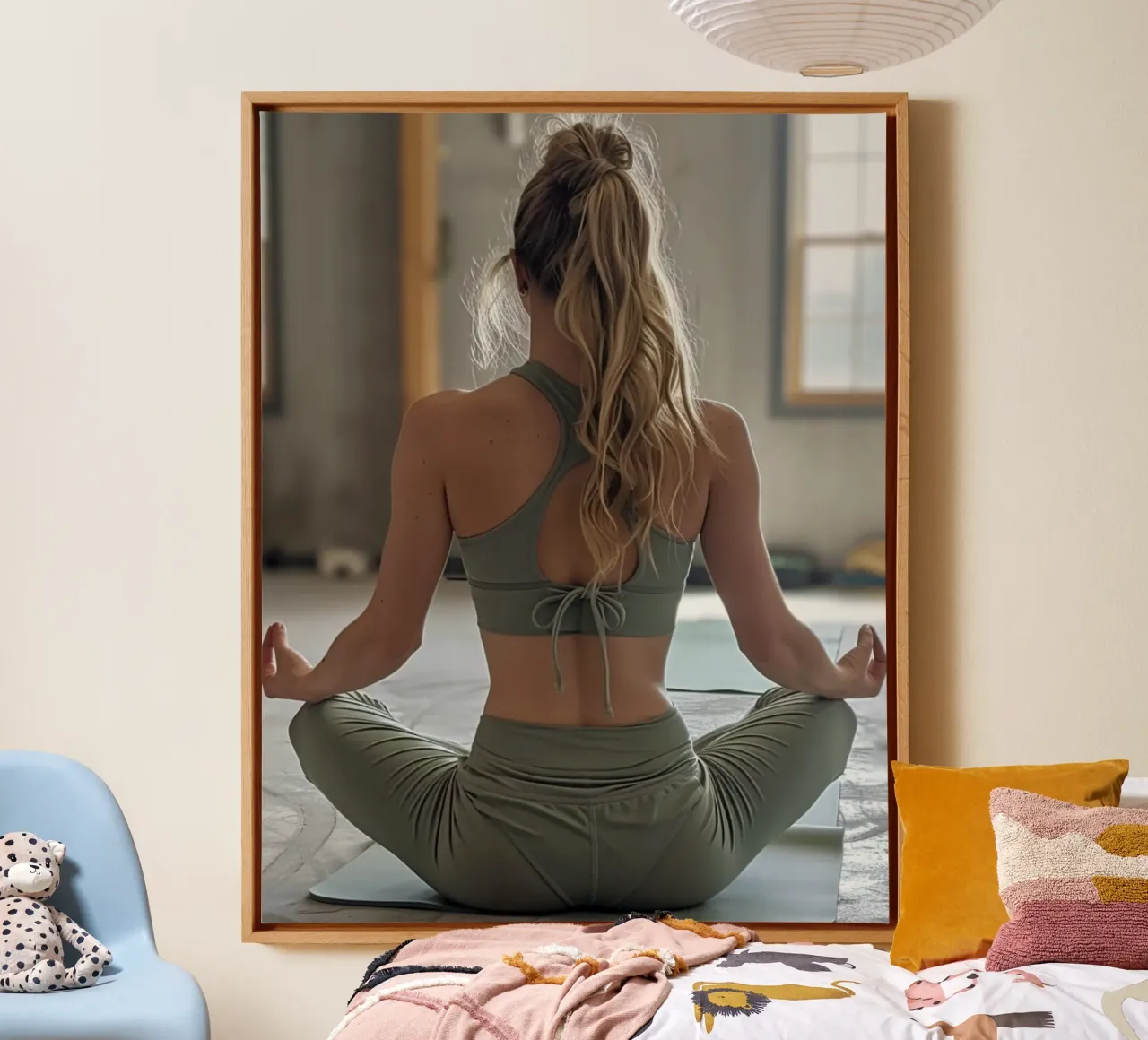 Mint Reverie canvas with Floater frame by PhotoVibe Decor