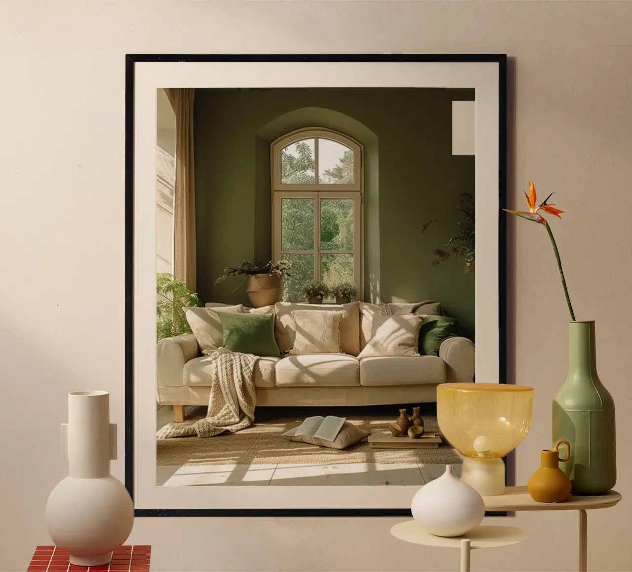 Riverbero di menta poster con telaio in plastica da PhotoVibe Decor