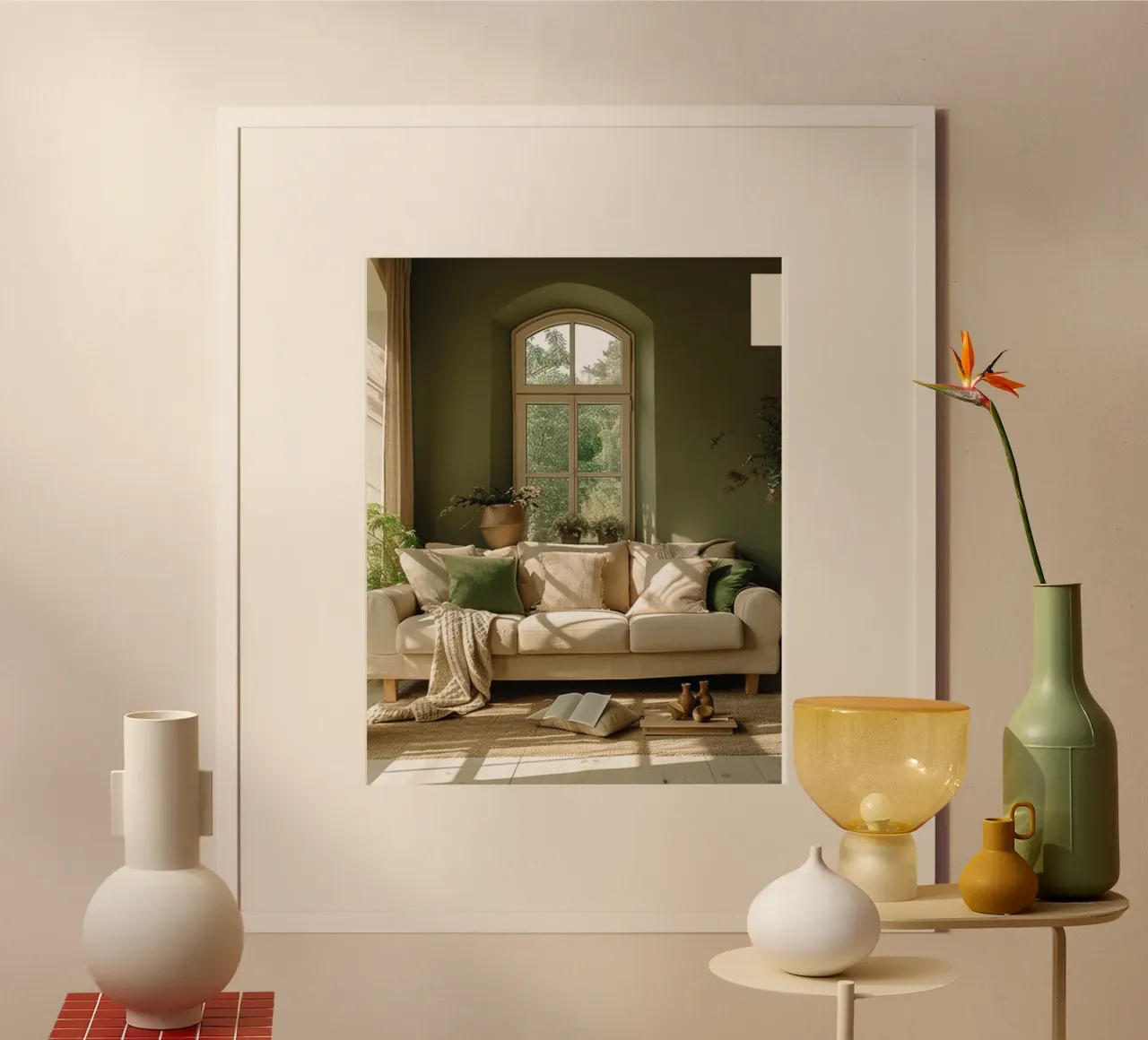 Riverbero di menta poster con telaio in plastica da PhotoVibe Decor
