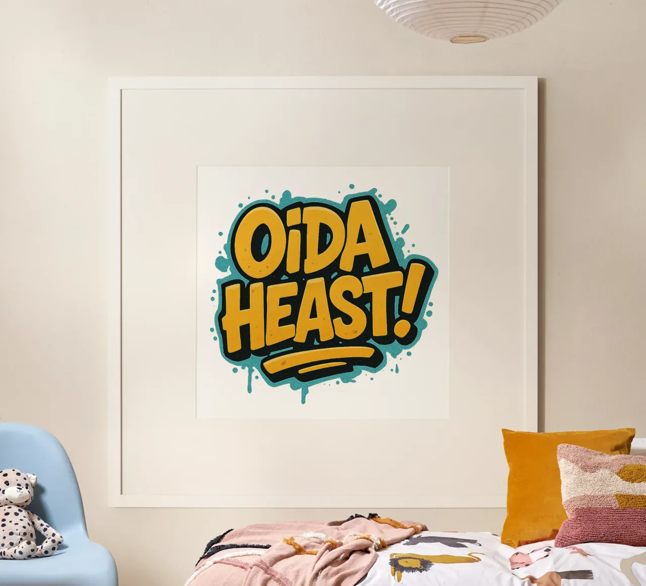 OIDA, HEAST! poster con telaio in legno da Vintage Van Gogh