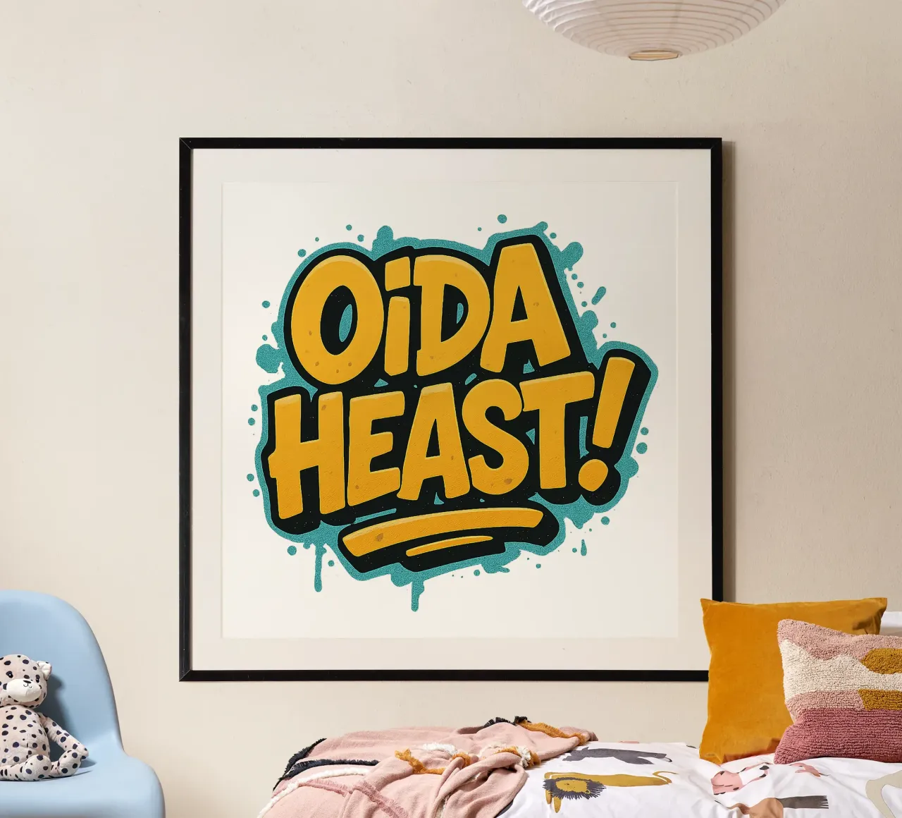 OIDA, HEAST! poster con telaio in legno da Vintage Van Gogh