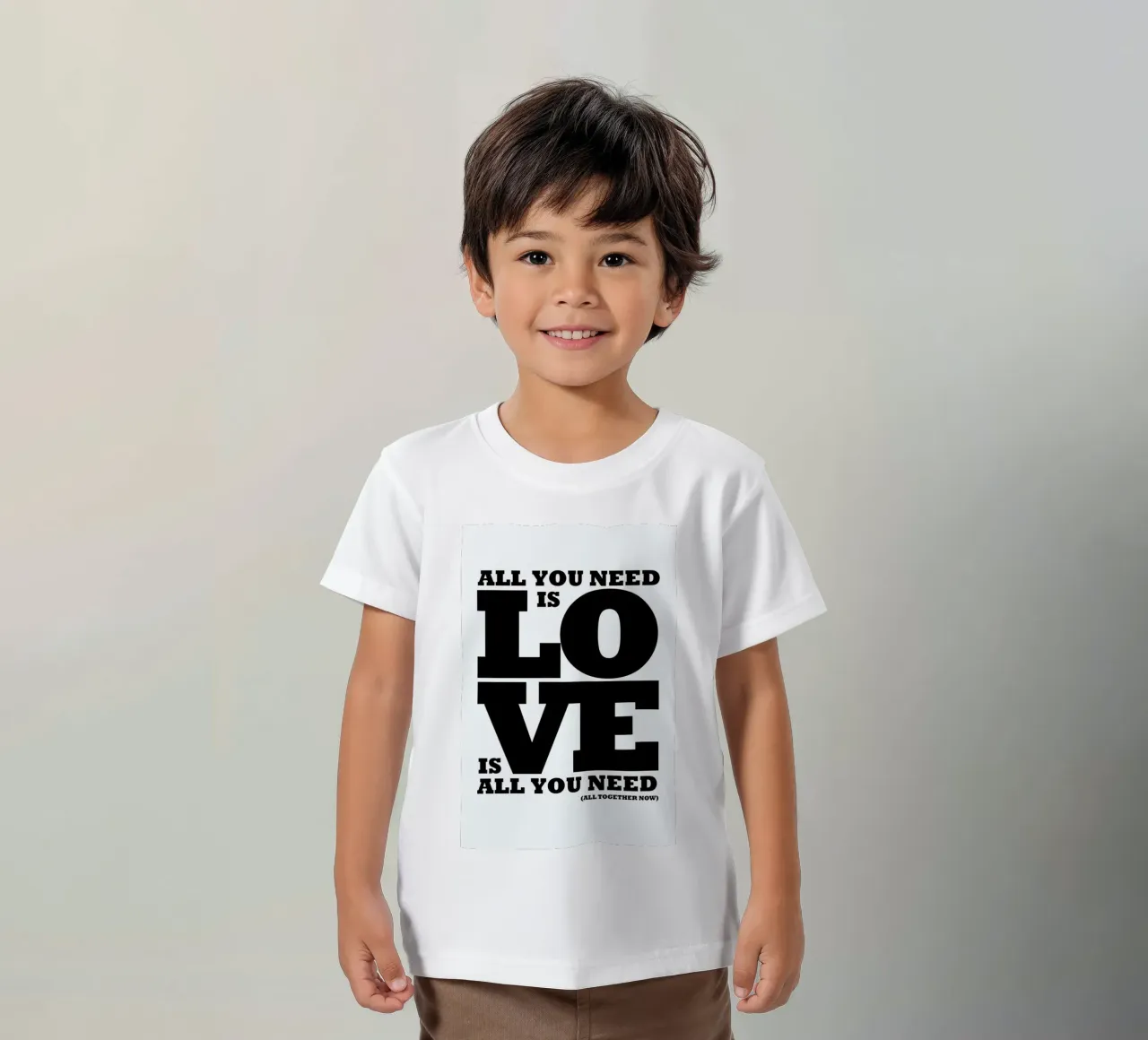 All you need is love kids t-shirt by Mr Cup
