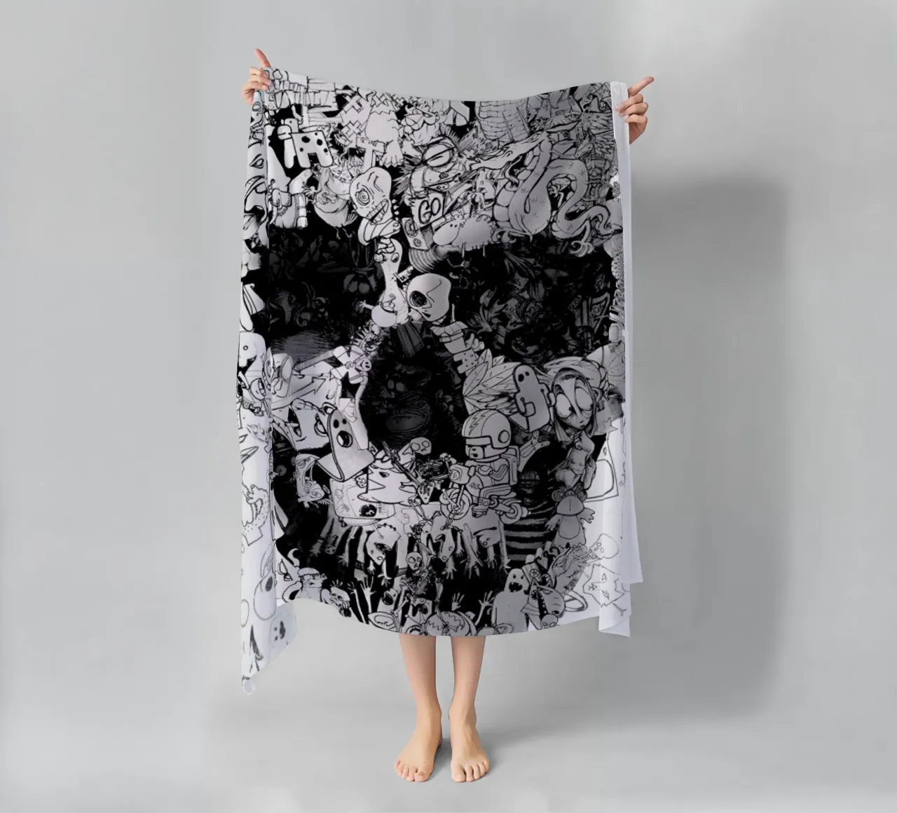 Doodle Skull BW telo mare da Ali Gulec
