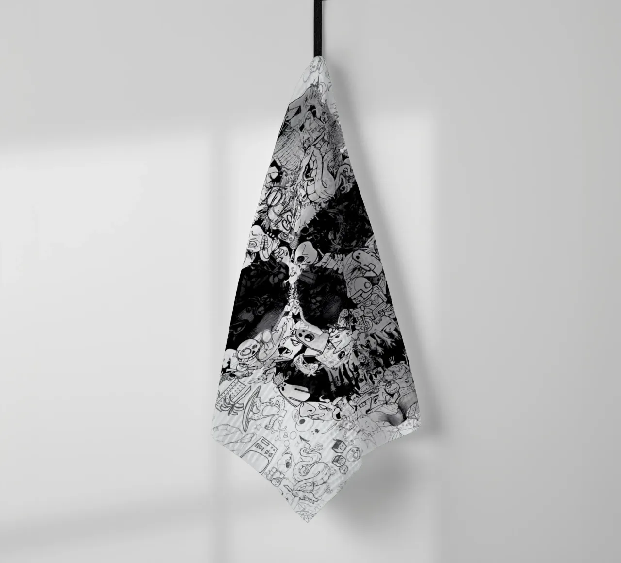 Doodle Skull BW torchon de Ali Gulec