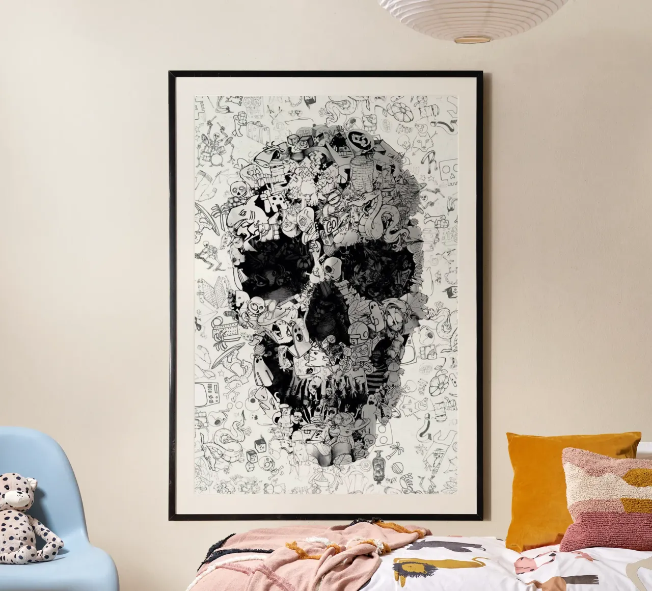 Doodle Skull BW hahnemühle by Ali Gulec