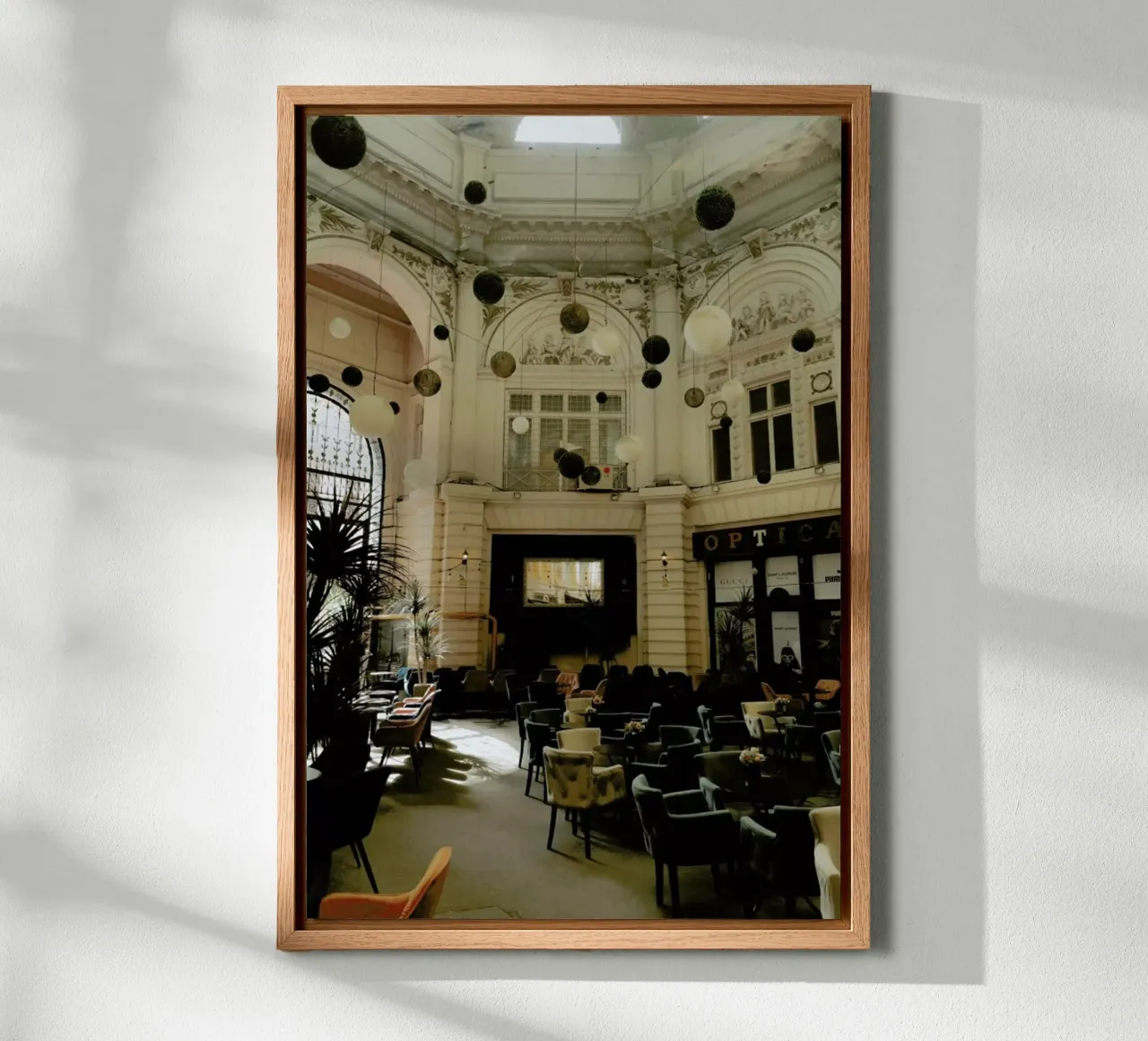 Cafe In Vintage Building canvas by Sebastian Hilgetag