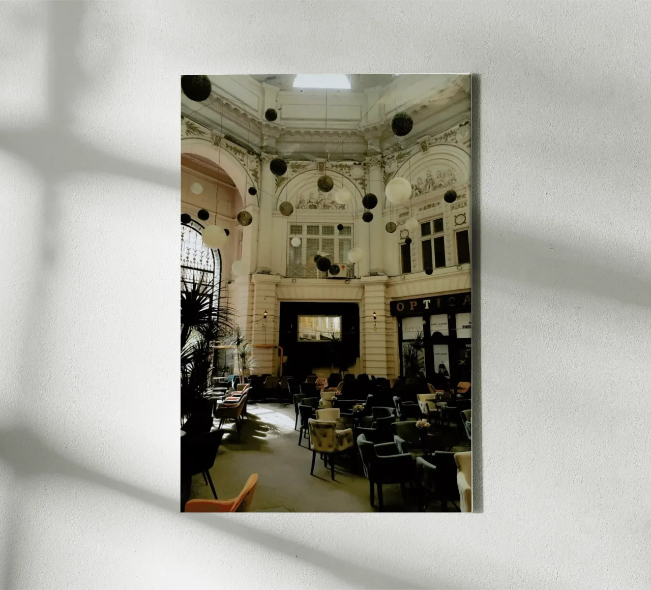 Cafe In Vintage Building canvas by Sebastian Hilgetag