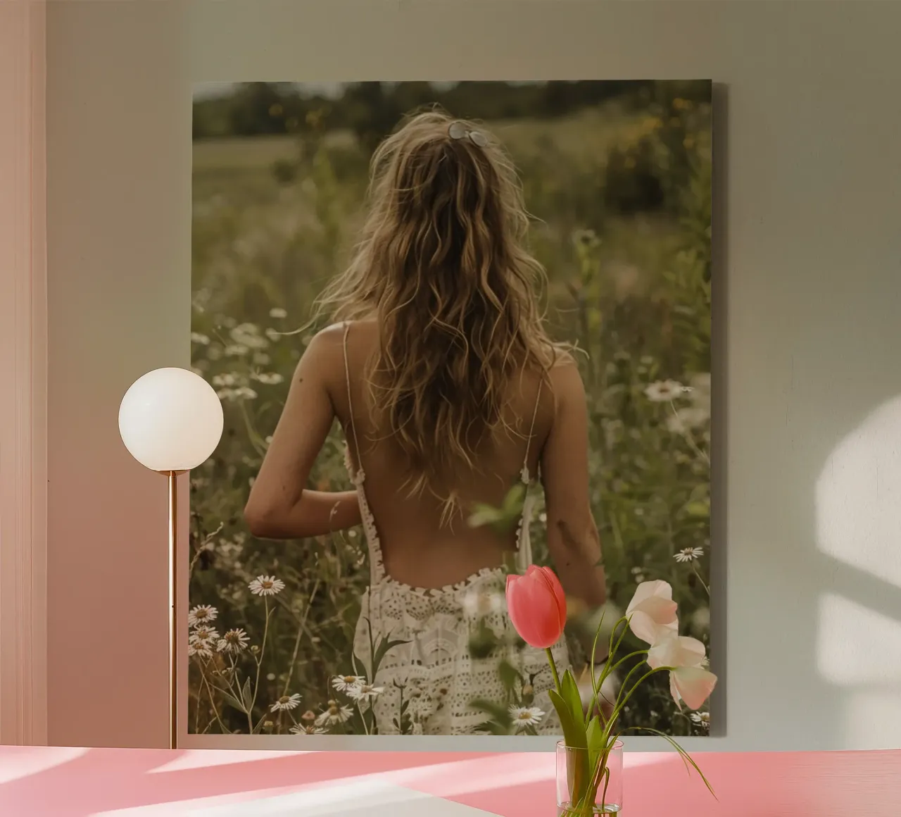 Mint Reverie canvas with Floater frame by PhotoVibe Decor