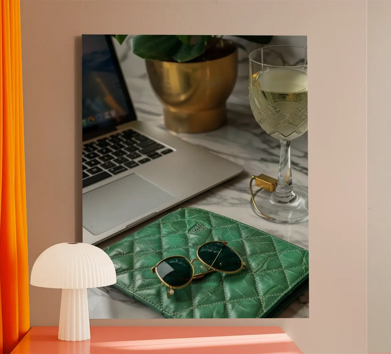 Riverbero di menta tela con Cornice a cassetta da PhotoVibe Decor