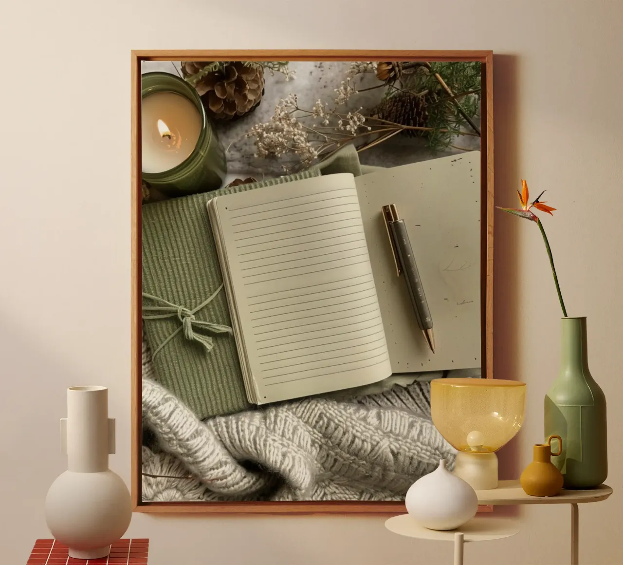 Mint Reverie canvas with Floater frame by PhotoVibe Decor