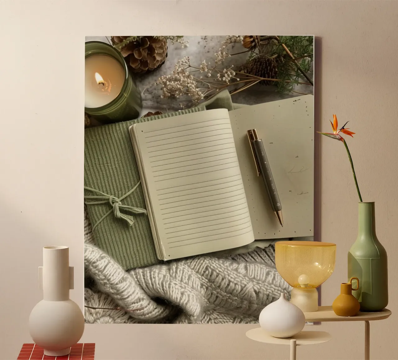 Mint Reverie canvas with Floater frame by PhotoVibe Decor