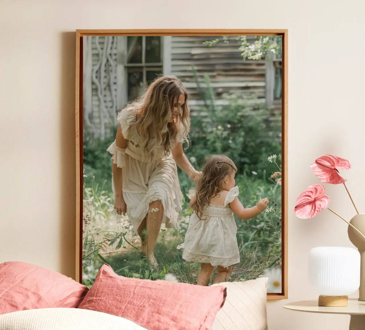 Mint Reverie canvas with Floater frame by PhotoVibe Decor
