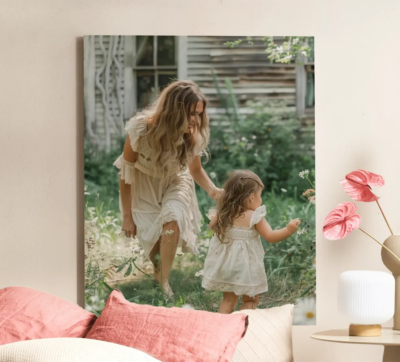 Mint Reverie canvas with Floater frame by PhotoVibe Decor