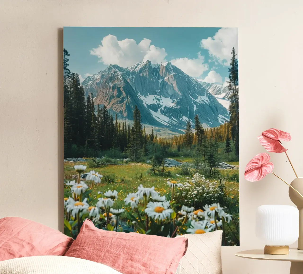 Mint Reverie canvas with Floater frame by PhotoVibe Decor