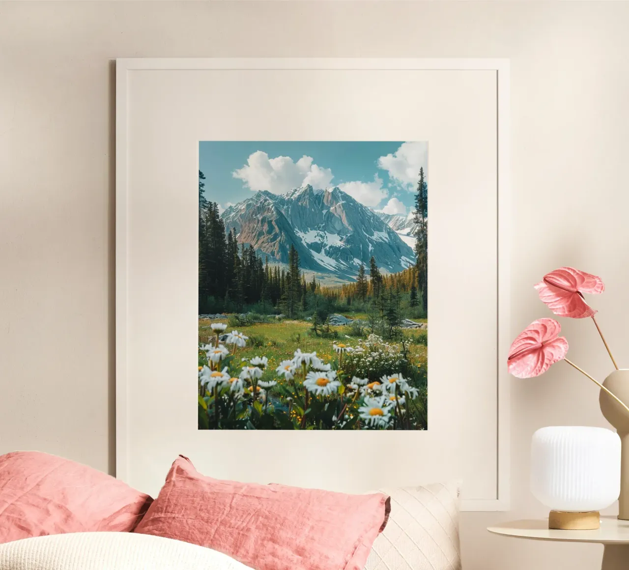 Riverbero di menta poster con telaio in plastica da PhotoVibe Decor
