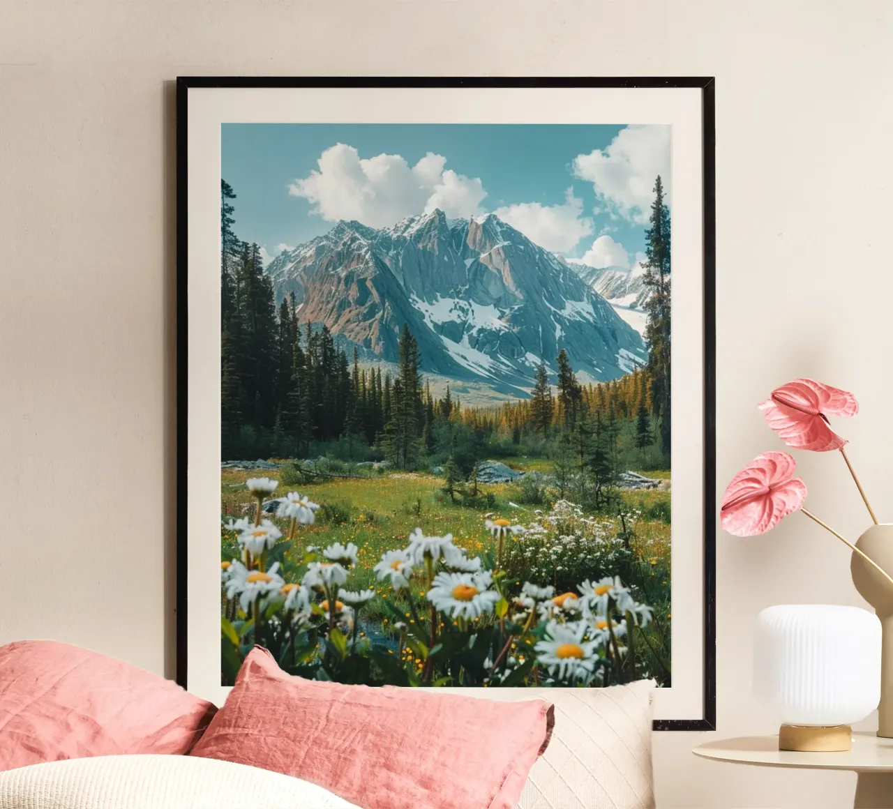 Riverbero di menta poster con telaio in plastica da PhotoVibe Decor