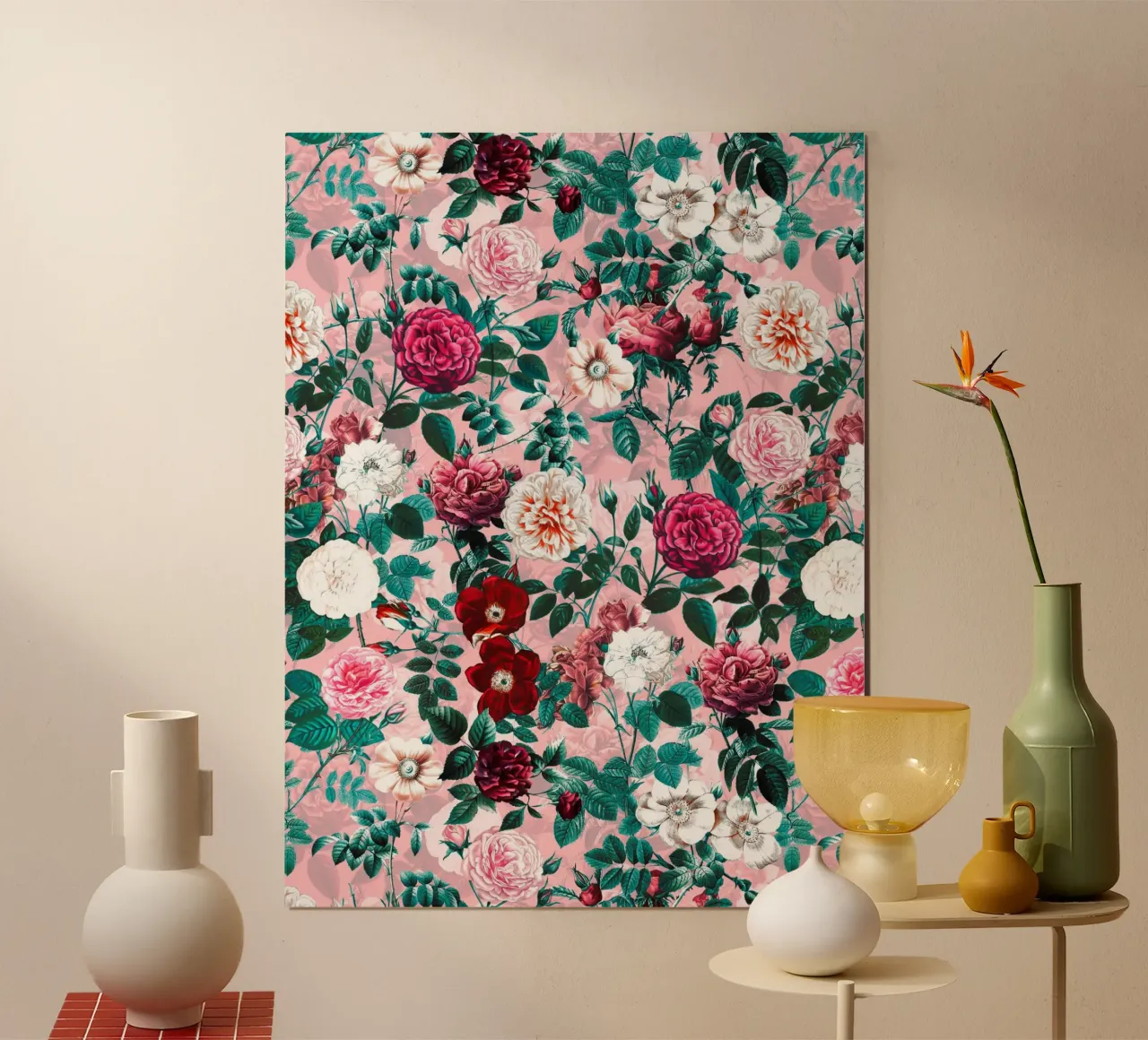 Summer Botanical Garden poster con telaio in legno da burcukorkmazyurek