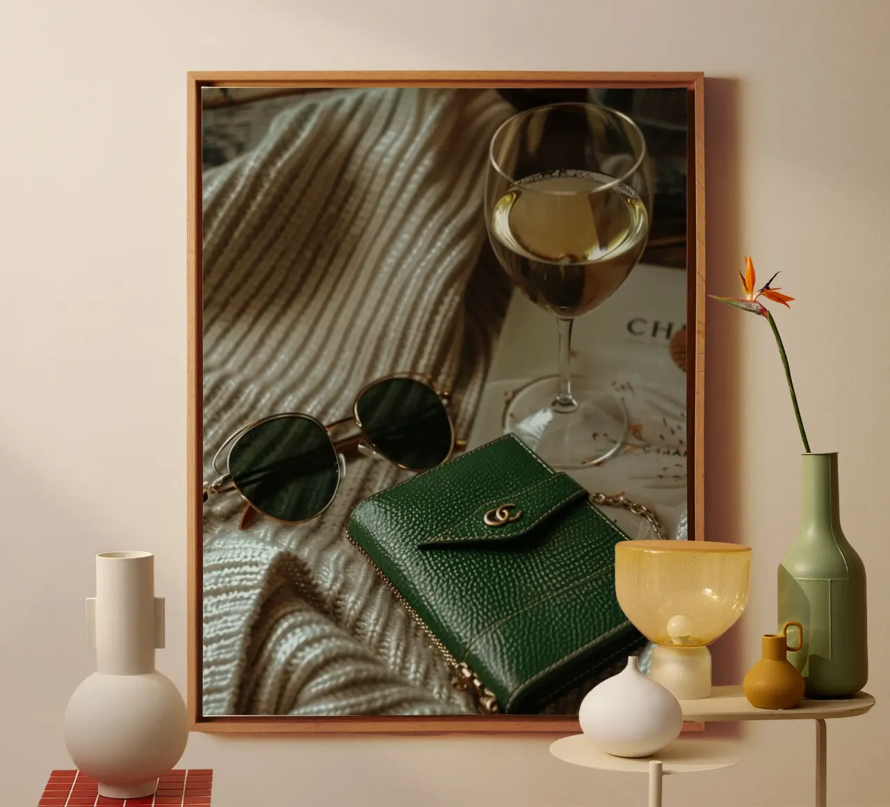 Munt mijmering canvas met Baklijst van PhotoVibe Decor