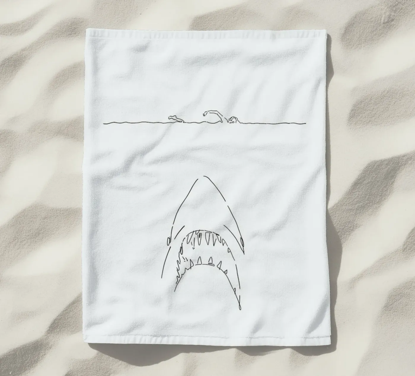 Jaws beach towel by Ninhol