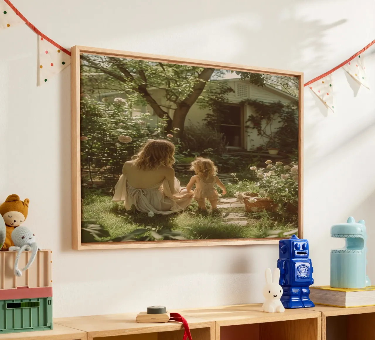 Mint Reverie canvas with Floater frame by PhotoVibe Decor