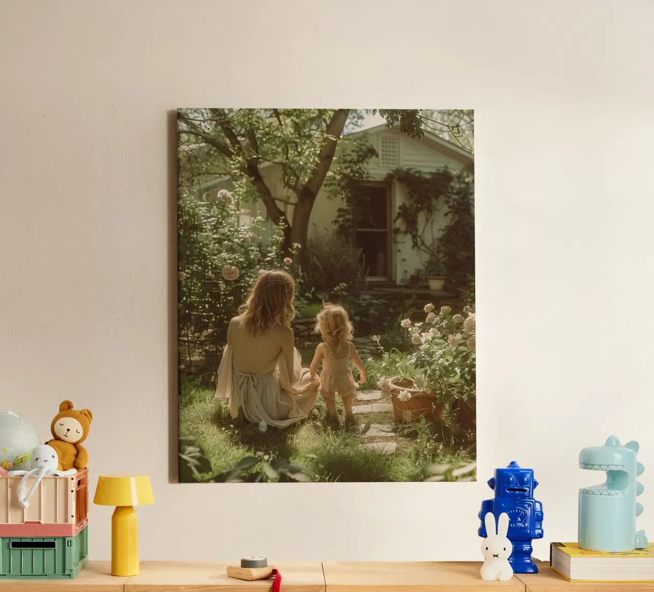 Mint Reverie canvas with Floater frame by PhotoVibe Decor