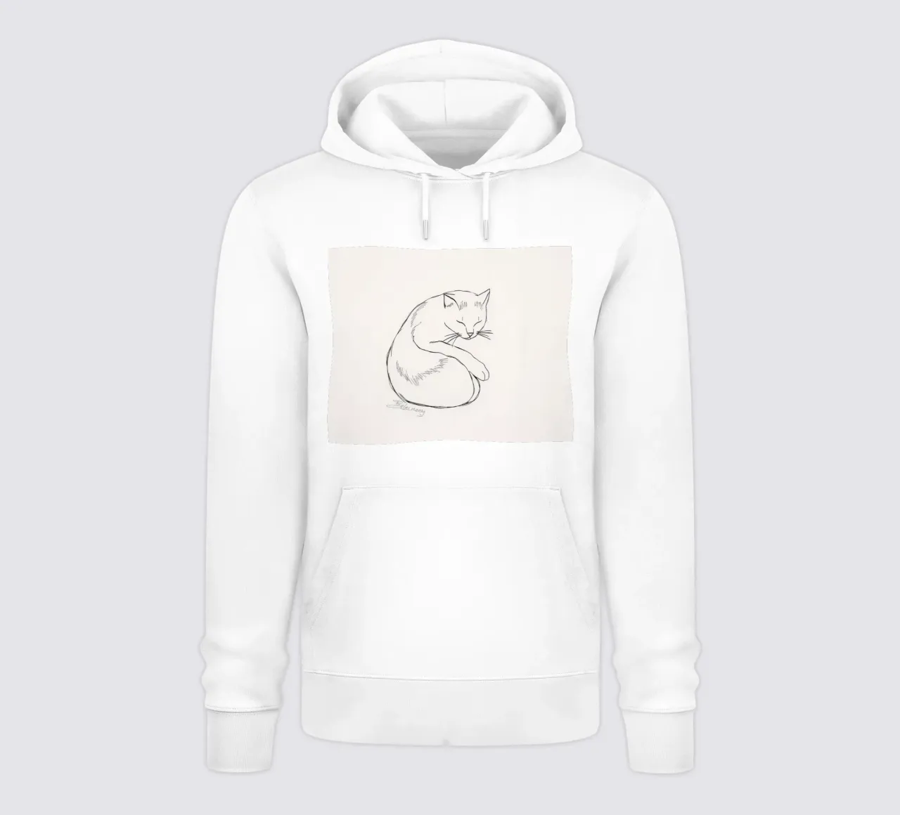 Disegno lineare di un gatto che riposa con un design minimalista felpa con cappuccio da DesignDoodle
