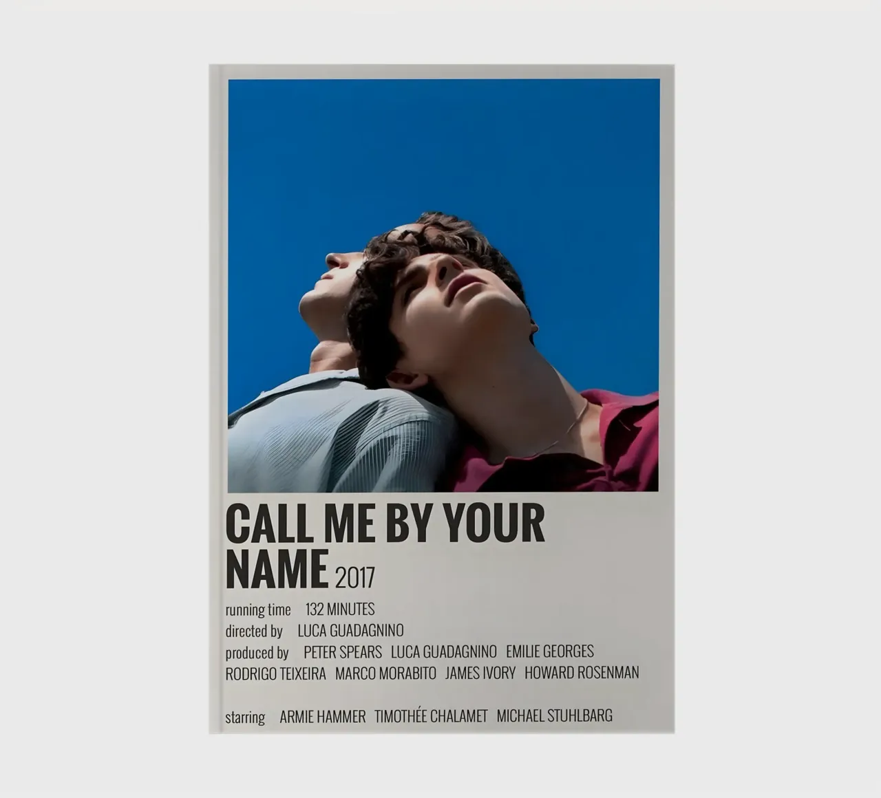 CALL ME BY YOUR NAME 2017 diario da MVFminimalist