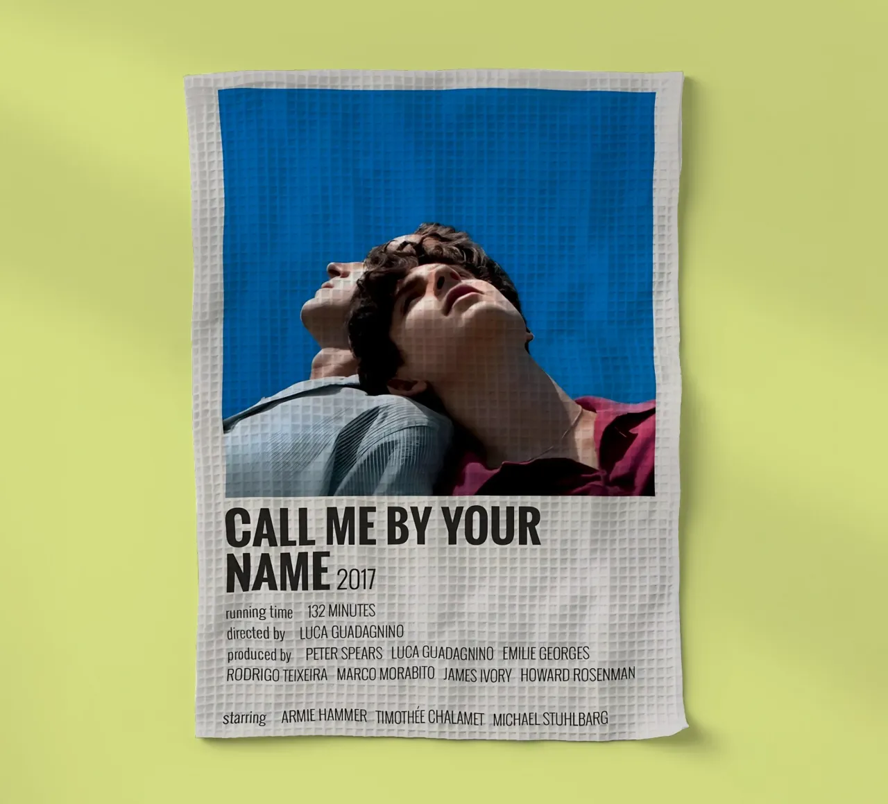 CALL ME BY YOUR NAME 2017 canovaccio da cucina da MVFminimalist