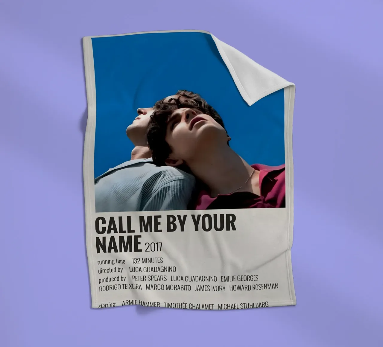 CALL ME BY YOUR NAME 2017 coperta in pile da MVFminimalist
