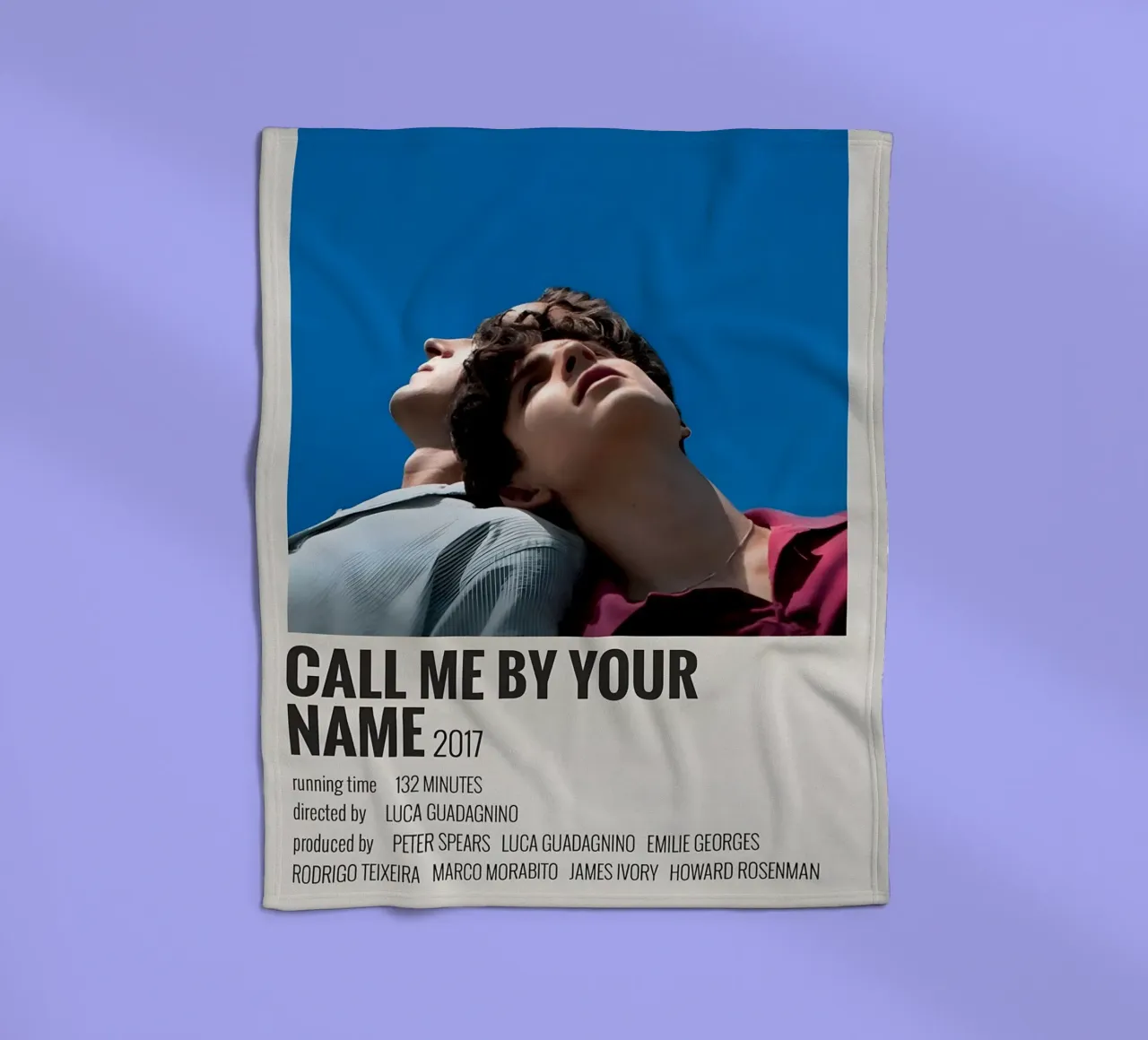 CALL ME BY YOUR NAME 2017 coperta in pile da MVFminimalist