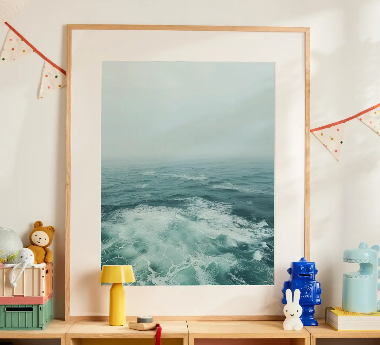 Riverbero di menta poster con telaio in plastica da PhotoVibe Decor