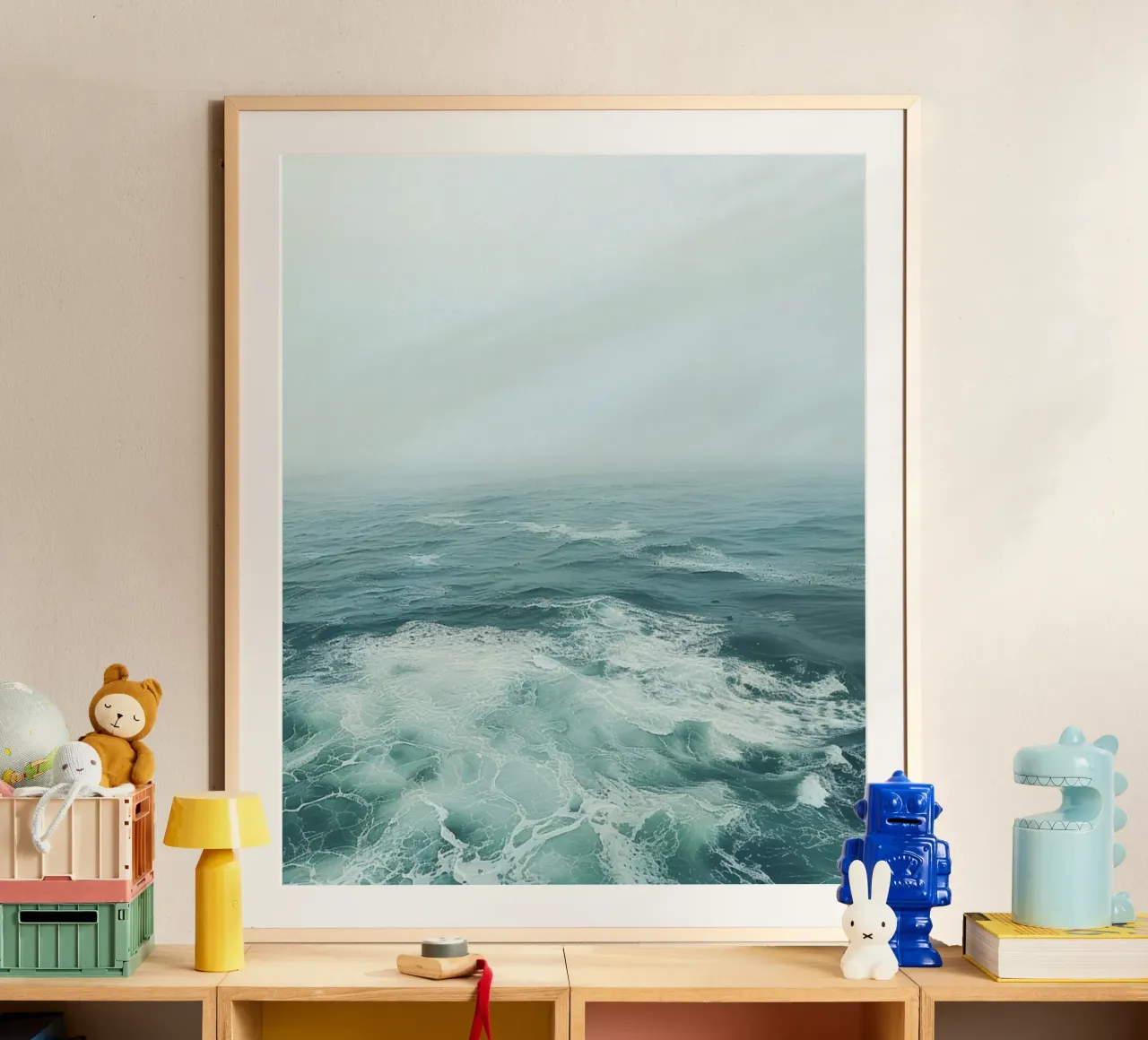 Riverbero di menta poster con telaio in plastica da PhotoVibe Decor