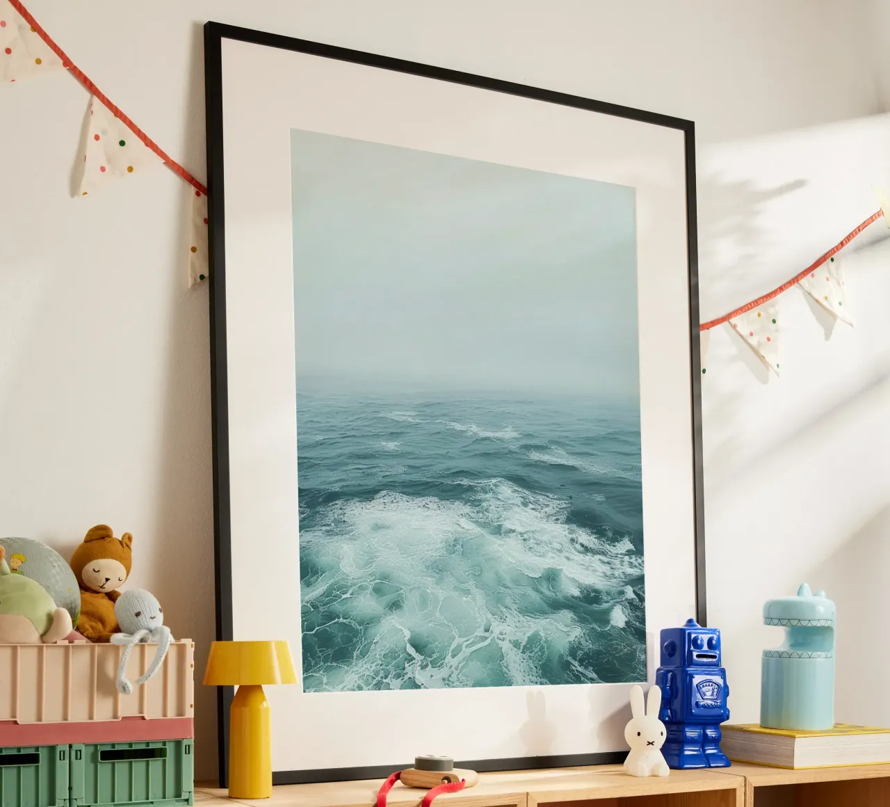 Riverbero di menta poster con telaio in plastica da PhotoVibe Decor