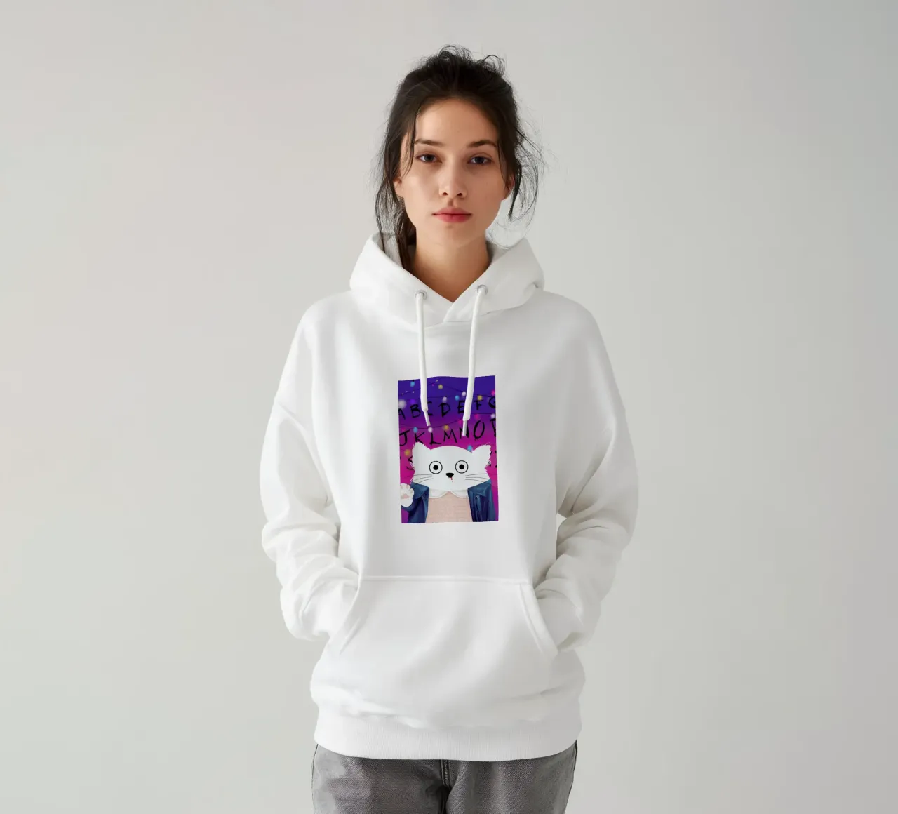 Cat Eleven felpa con cappuccio da Doozal