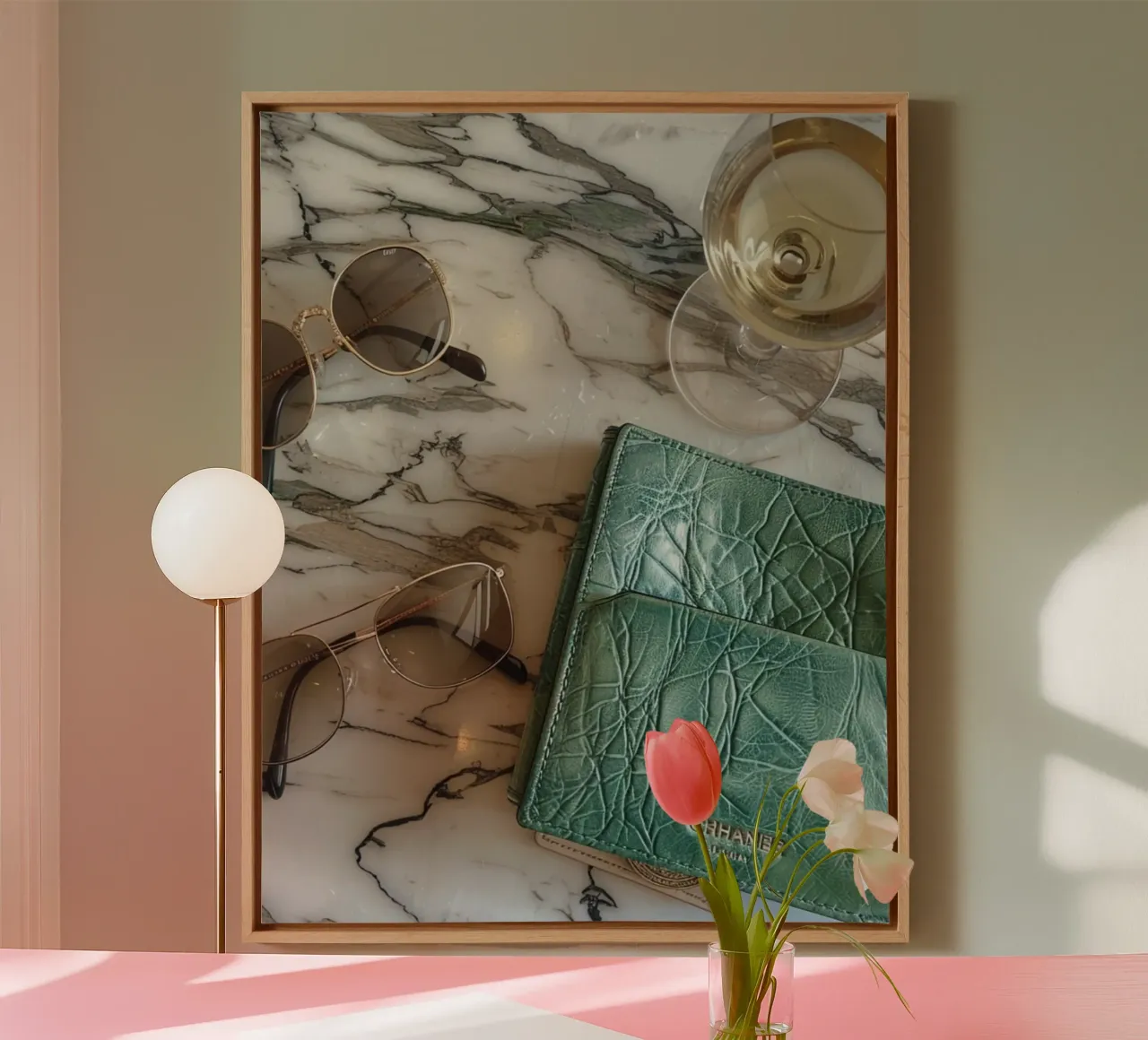 Munt mijmering canvas met Baklijst van PhotoVibe Decor
