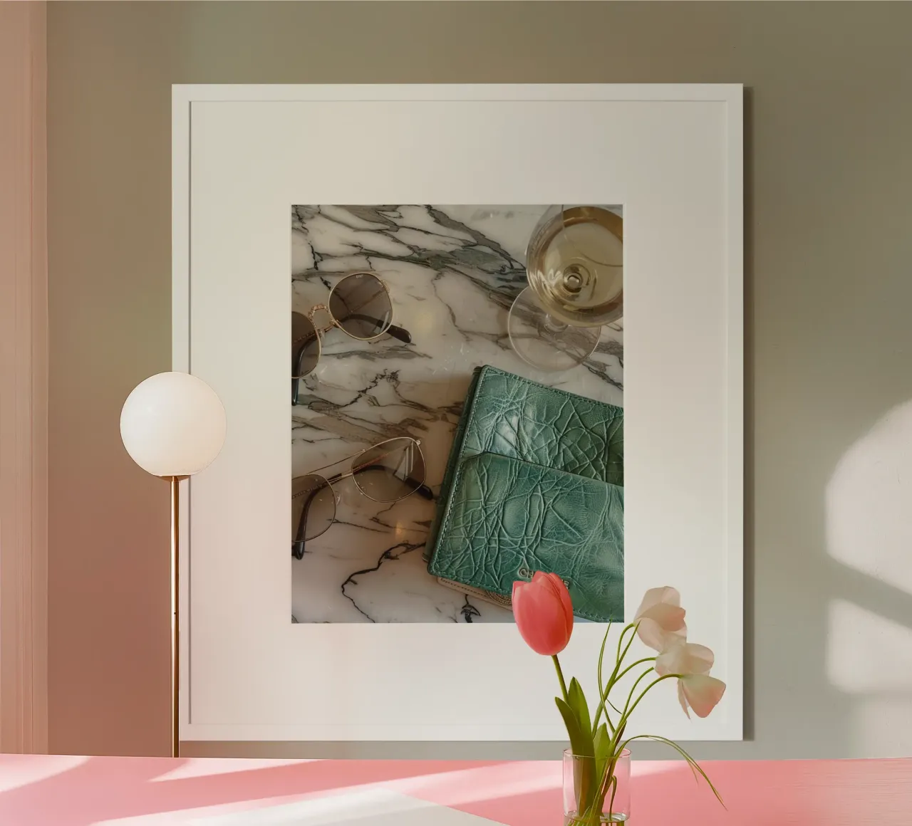 Riverbero di menta poster con telaio in plastica da PhotoVibe Decor
