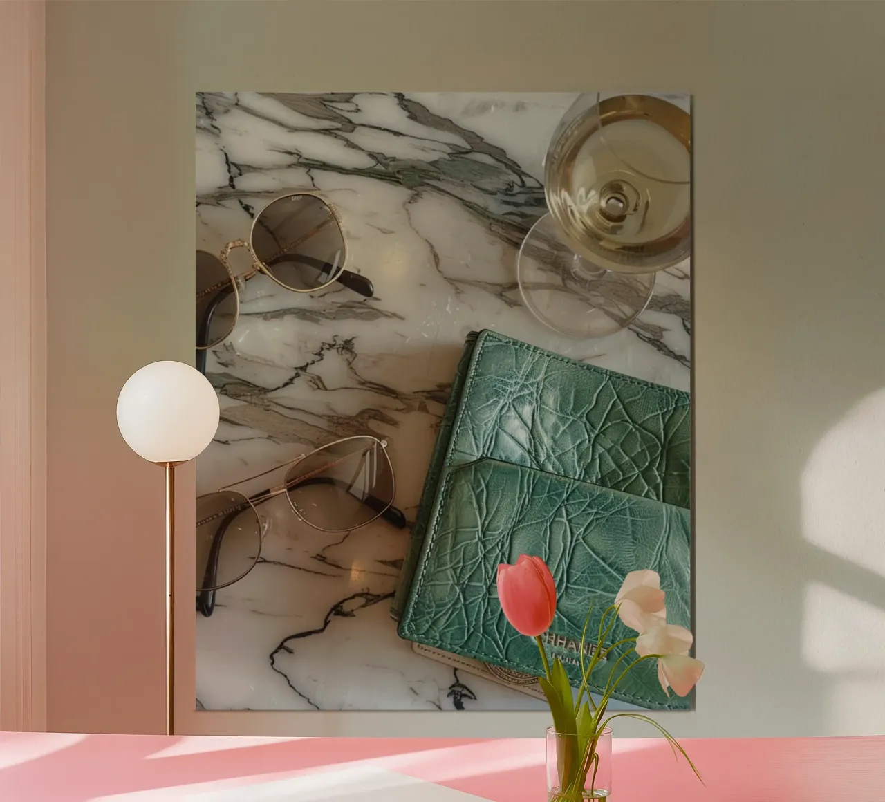 Riverbero di menta poster con telaio in plastica da PhotoVibe Decor