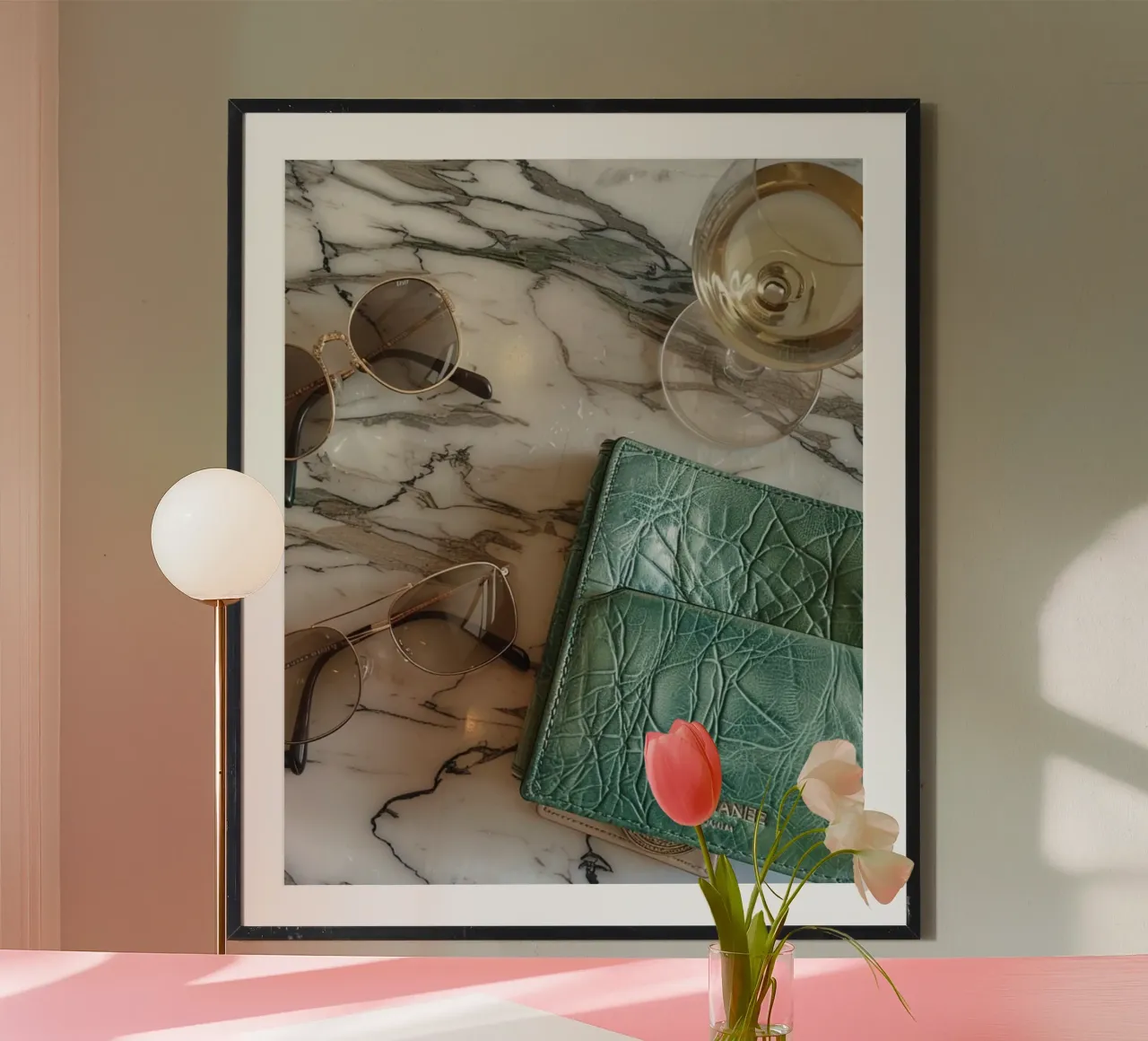 Riverbero di menta poster con telaio in plastica da PhotoVibe Decor