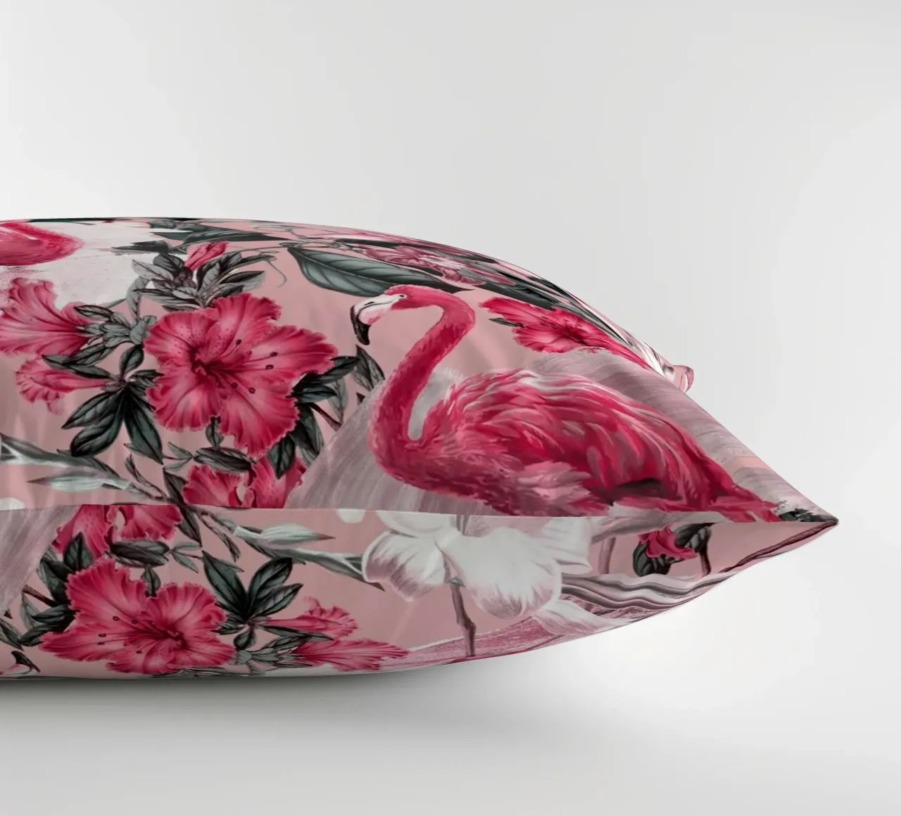 Flamingo and Floral III cuscino da burcukorkmazyurek