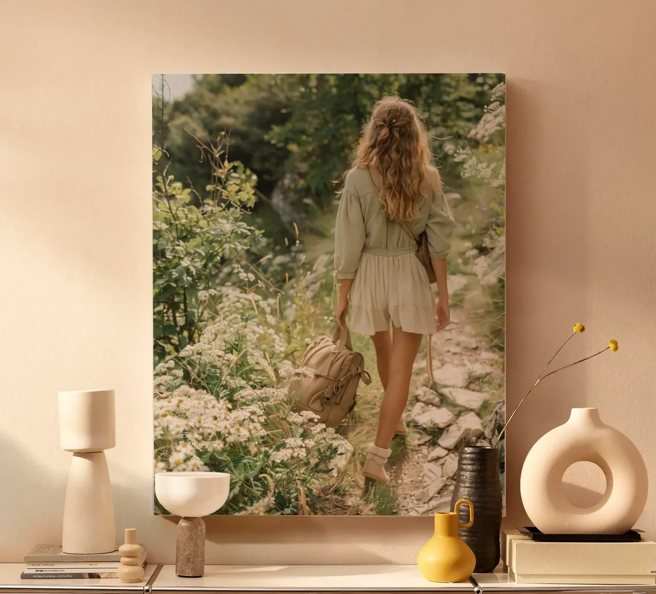 Mint Reverie canvas with Floater frame by PhotoVibe Decor