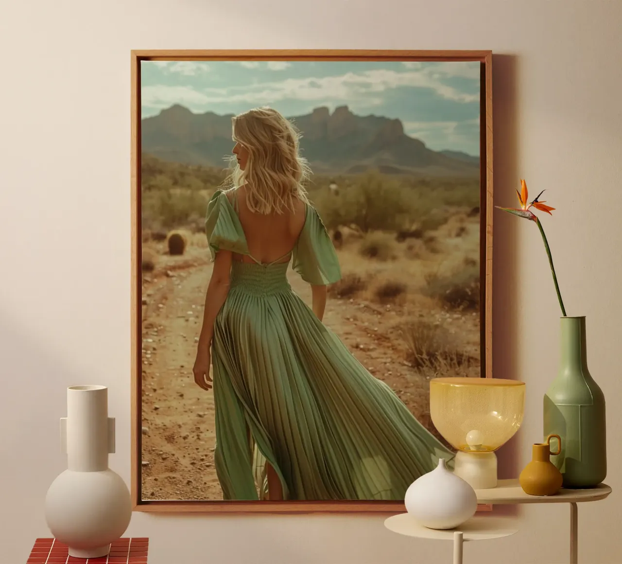Mint Reverie canvas with Floater frame by PhotoVibe Decor