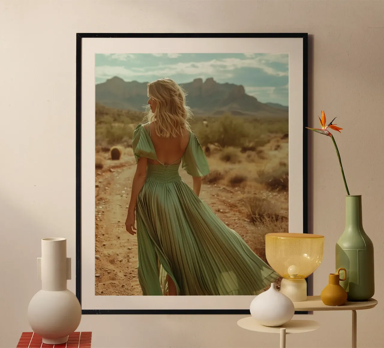 Riverbero di menta poster con telaio in alluminio da PhotoVibe Decor