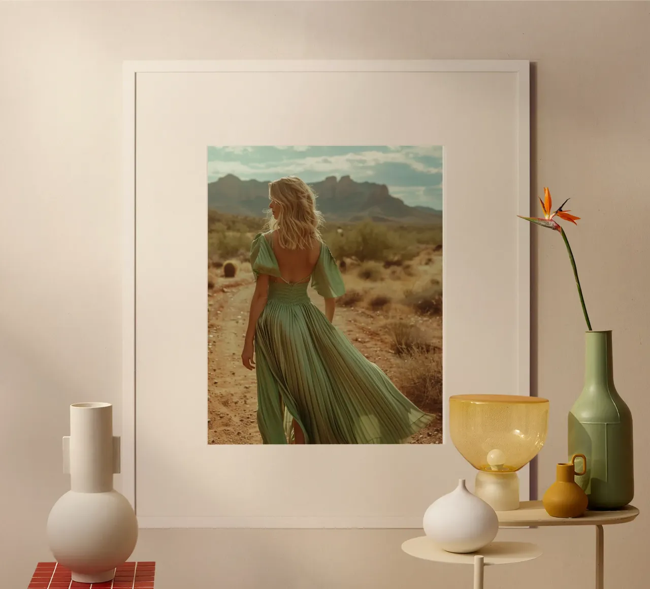 Riverbero di menta poster con telaio in alluminio da PhotoVibe Decor