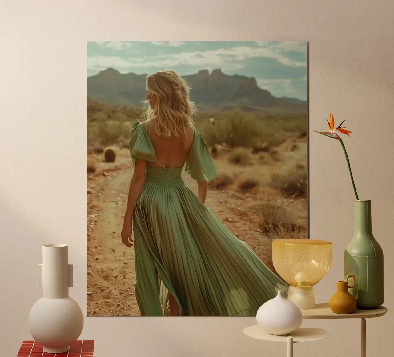 Riverbero di menta poster con telaio in alluminio da PhotoVibe Decor