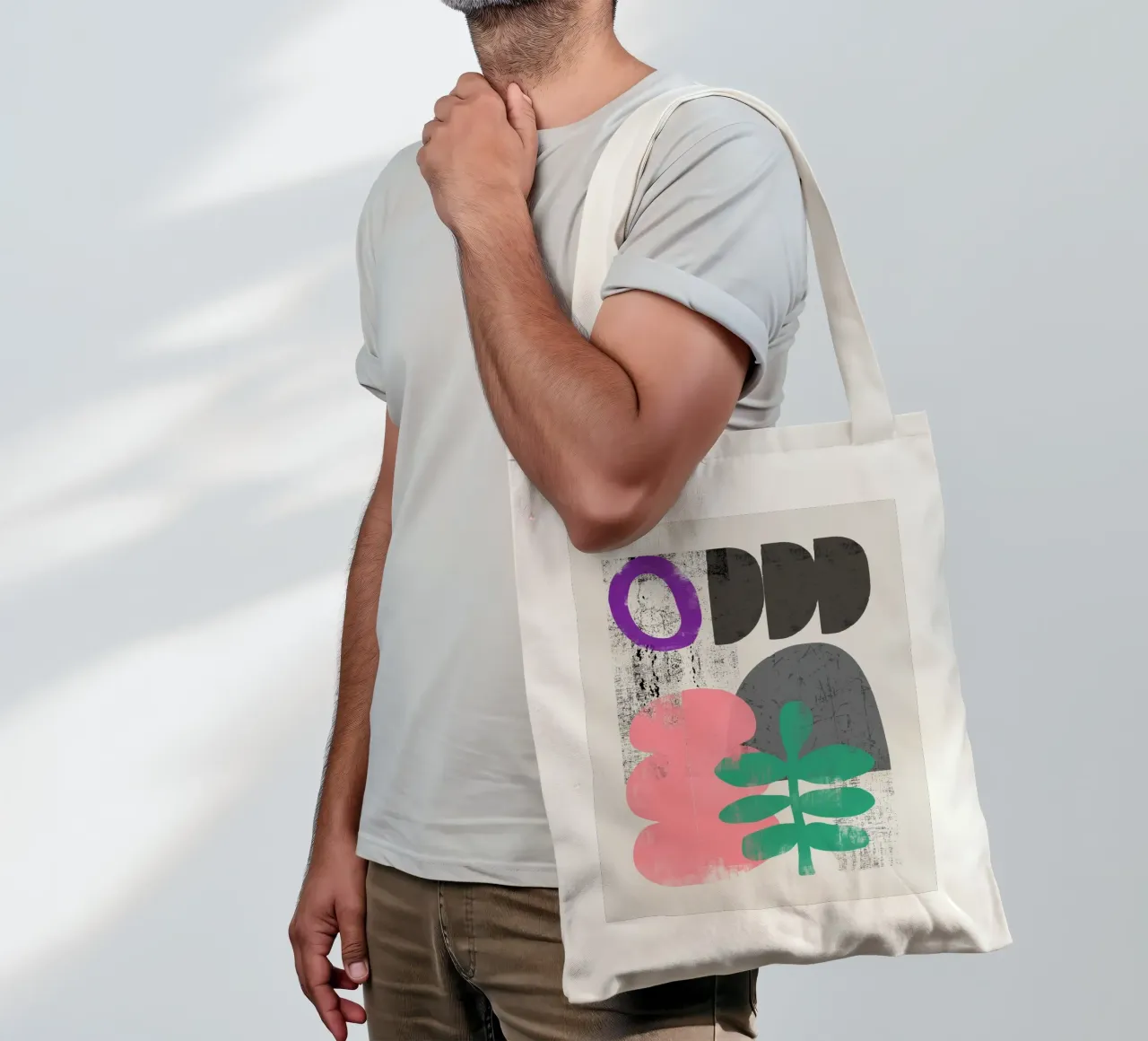Collage di forme borsa in juta da Little Dean