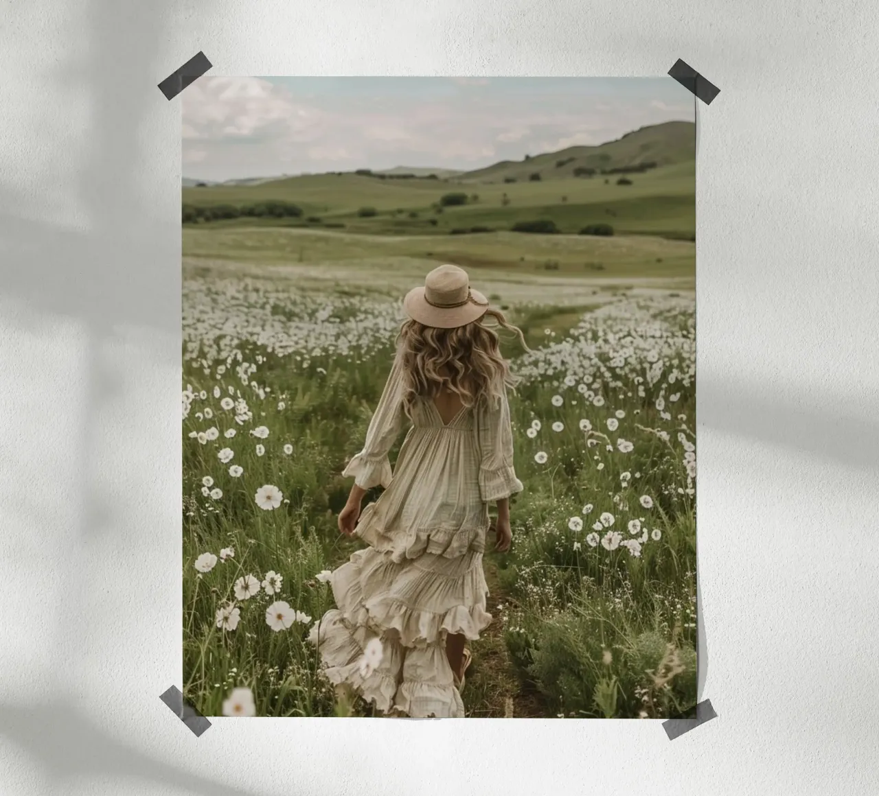 Riverbero di menta poster con telaio in legno da PhotoVibe Decor