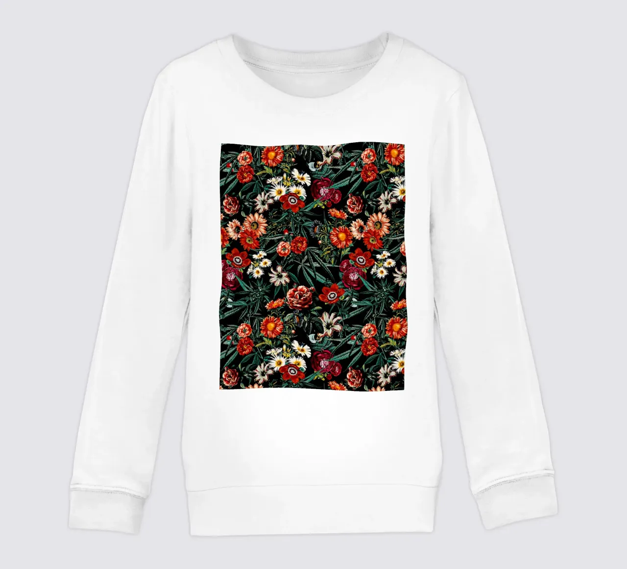Marijuana and Floral Pattern felpa bambino da burcukorkmazyurek