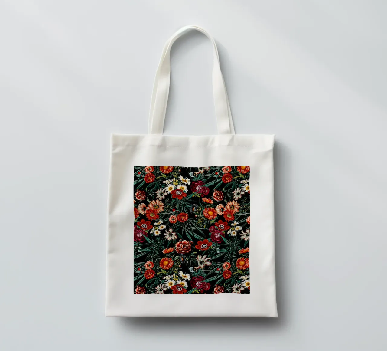 Marijuana and Floral Pattern tote bag by burcukorkmazyurek