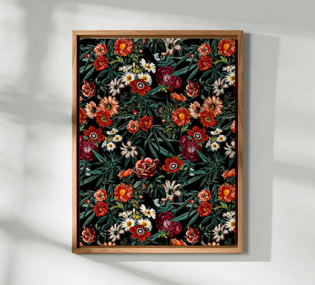 Marijuana and Floral Pattern alluminio dibond da burcukorkmazyurek