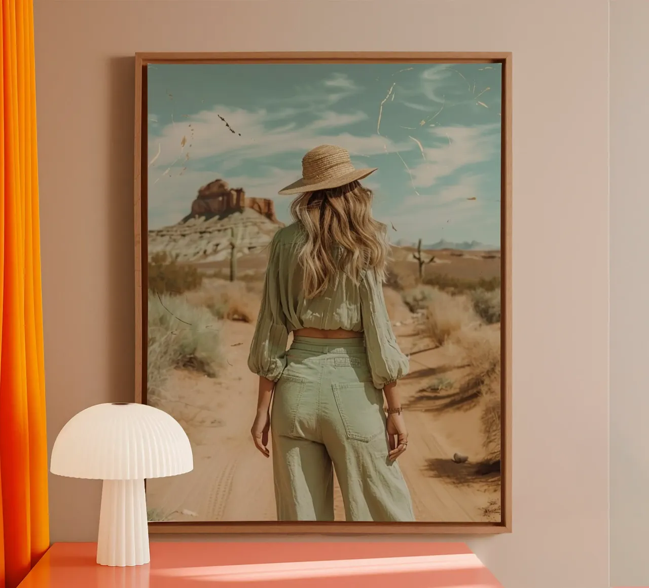 Mint Reverie canvas with Floater frame by PhotoVibe Decor